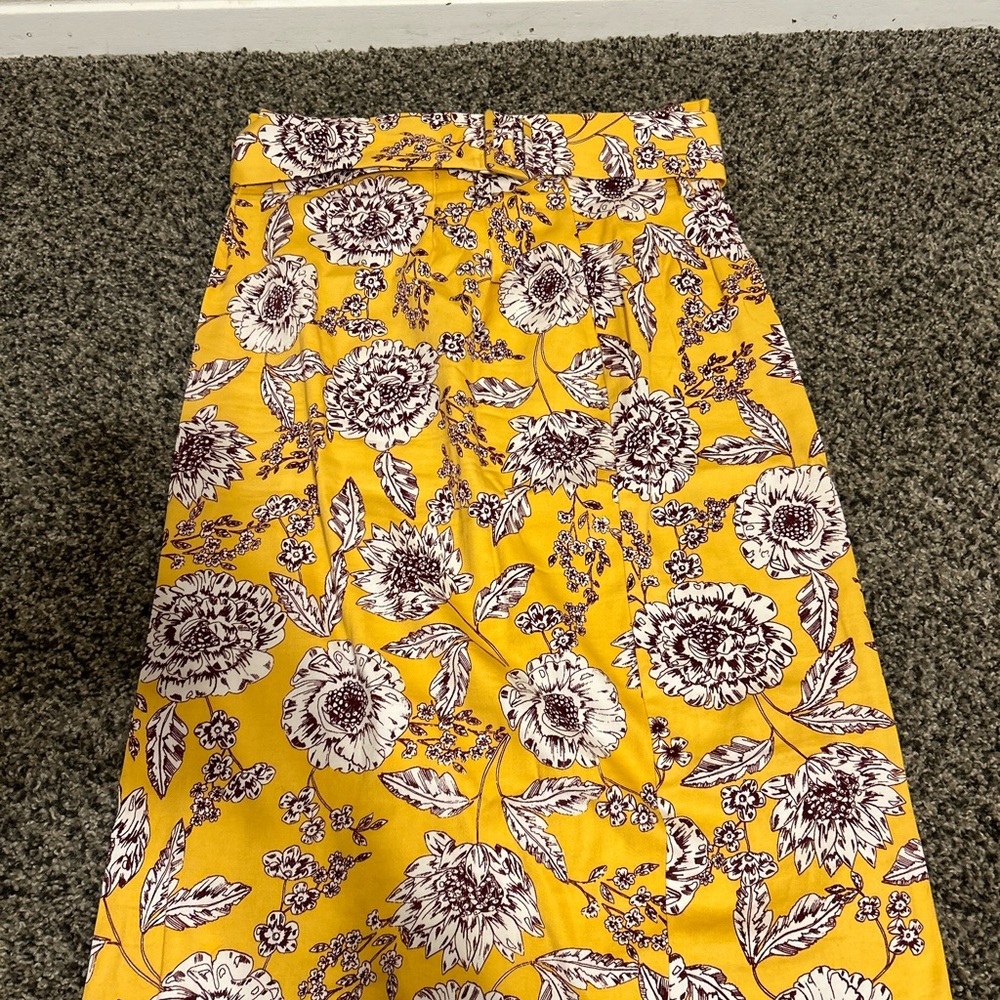 Alex Marie Yellow Midi Pencil Skirt